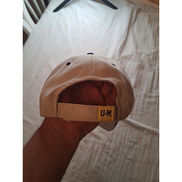 Vintage Michigan Wolverines Go Blue White Adjustable Hat Cap VGC VTG - Picture 2 of 4